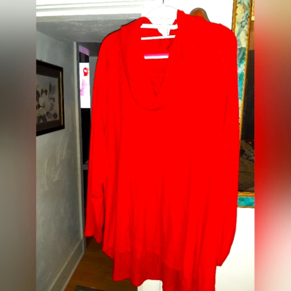 Vibrant Red Cowl Neck Sweater